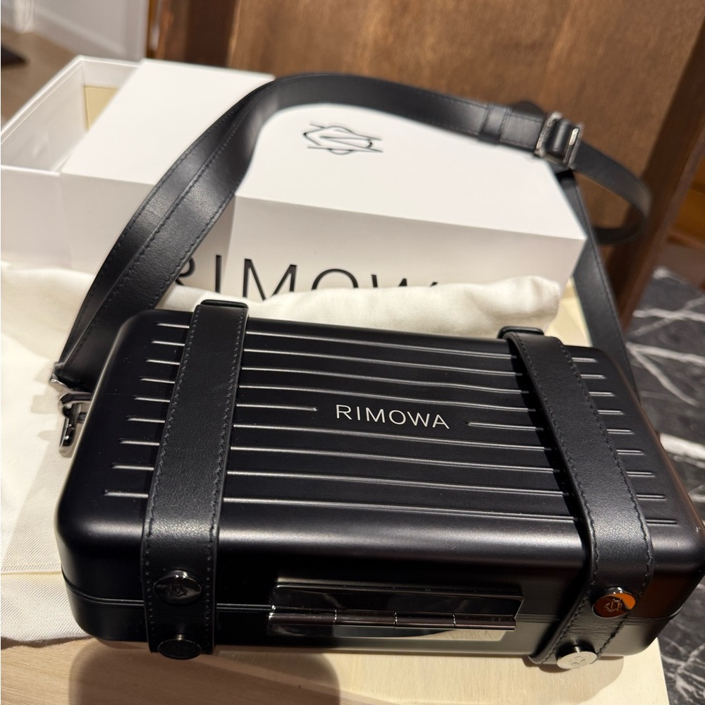 RIMOWA Cross Body Personal Bag Aluminum Black with box and dust bag